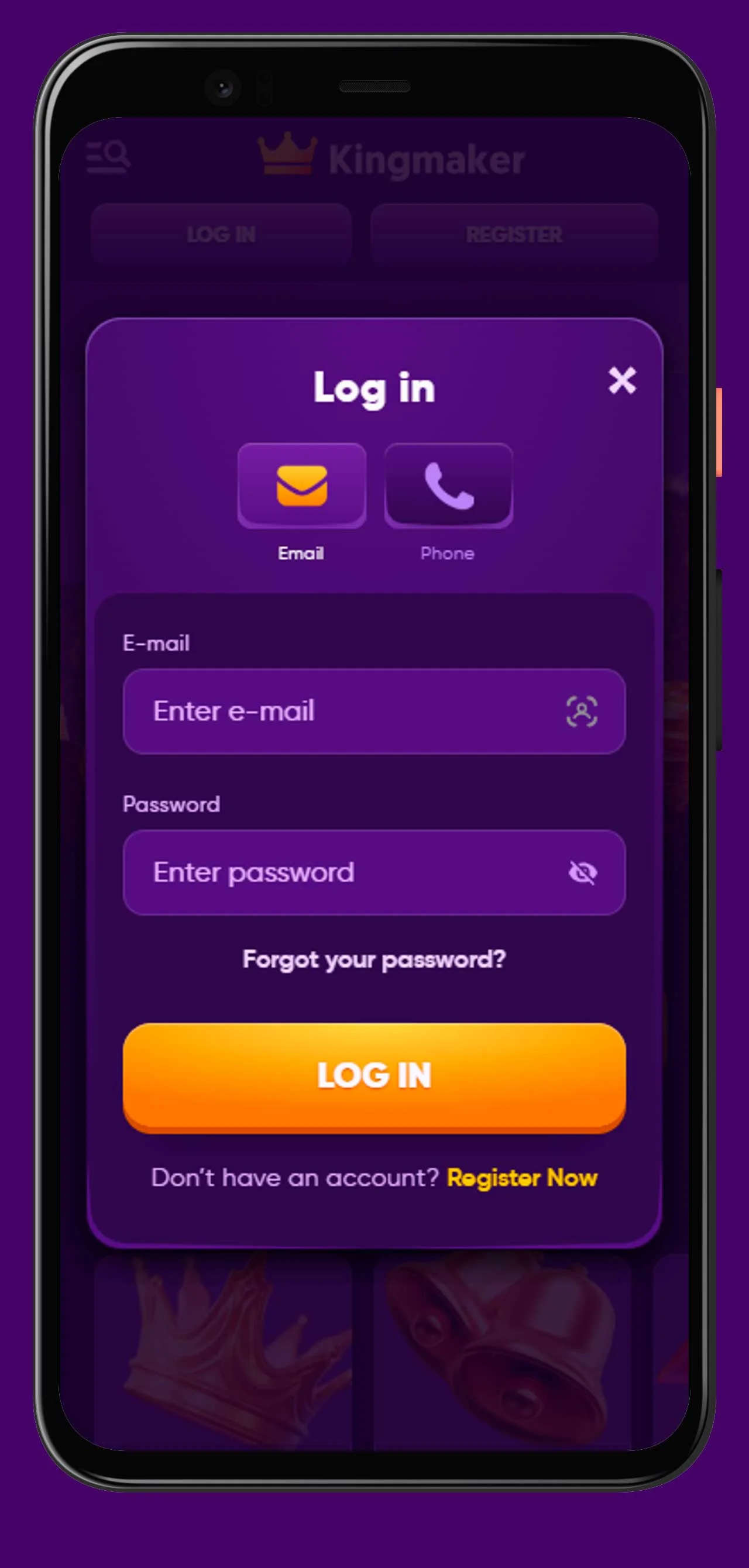 inicia sesión móvil casino kingmaker