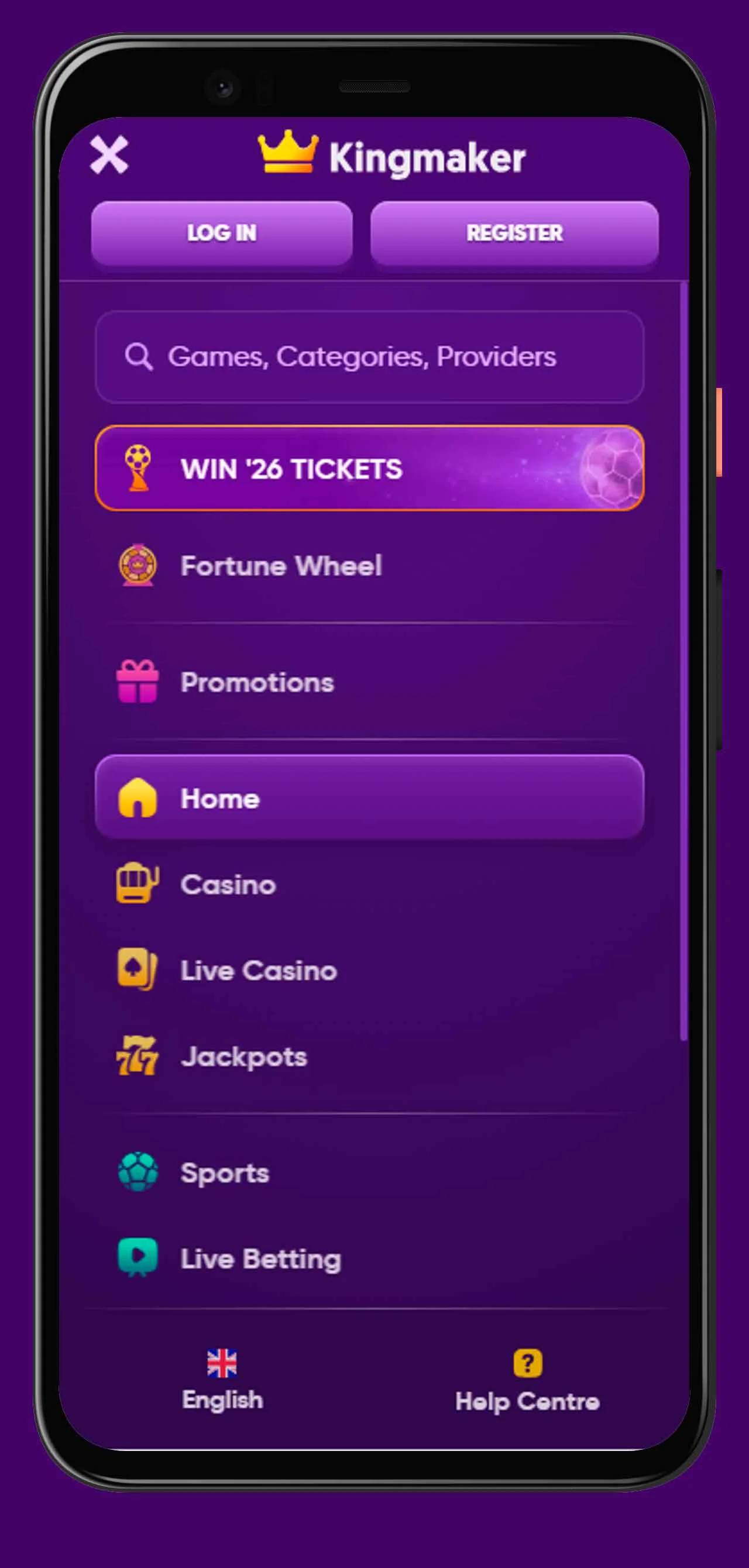 navegación móvil kingmaker casino